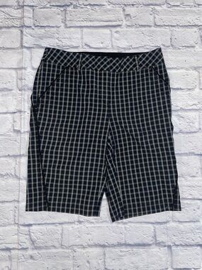 Annika Cutter & Buck Shorts Womens Size 6 Black Checkered Golf Active